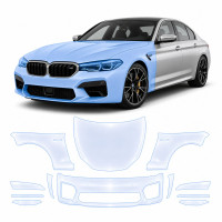 Антигравійна захисна бронеплівка за лекалами для BMW M5 F90 2017-2023 - передня частина авто (капот бампер фари крила)