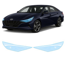 Антигравийная защитная бронепленка по лекалам для Hyundai Elantra CN7 2020-2023 - оптика (фары и ПТФ)