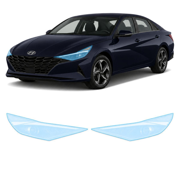 Антигравійна захисна бронеплівка за лекалами для Hyundai Elantra CN7 2020-2023 - оптика (фари та ПТФ)