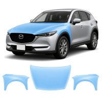 Антигравийная защитная бронепленка по лекалам для Mazda CX-5 KF 2017-2022 - капот и передние крылья