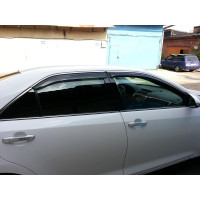 Дефлекторы окон ветровики Тойота Camry V50 2011- Хром молдинг