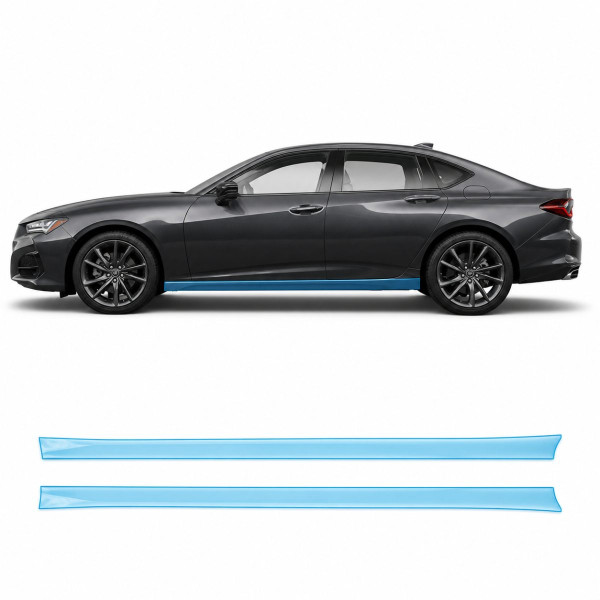 Антигравийная защитная бронепленка по лекалам для Acura TLX II 2021 - нижняя зона кузова пороги