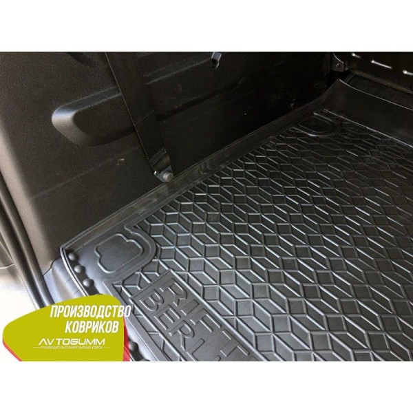 Автомобильный коврик в багажник Peugeot Rifter 2019-/Citroen Berlingo 2019- короткая база / Резиновый