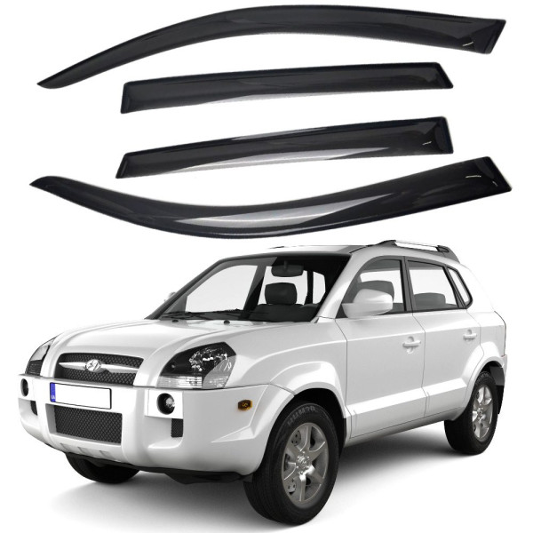 Дефлектори вікон вітровики для Hyundai Tucson 2004-2012 Acrylic