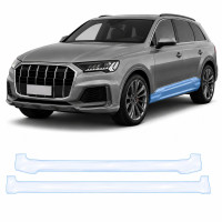 Антигравийная защитная бронепленка по лекалам для Audi Q7 4M facelift 2020-2024 - нижняя зона кузова пороги