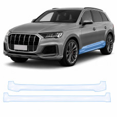 Антигравийная защитная бронепленка по лекалам для Audi Q7 4M facelift 2020-2024 - нижняя зона кузова пороги