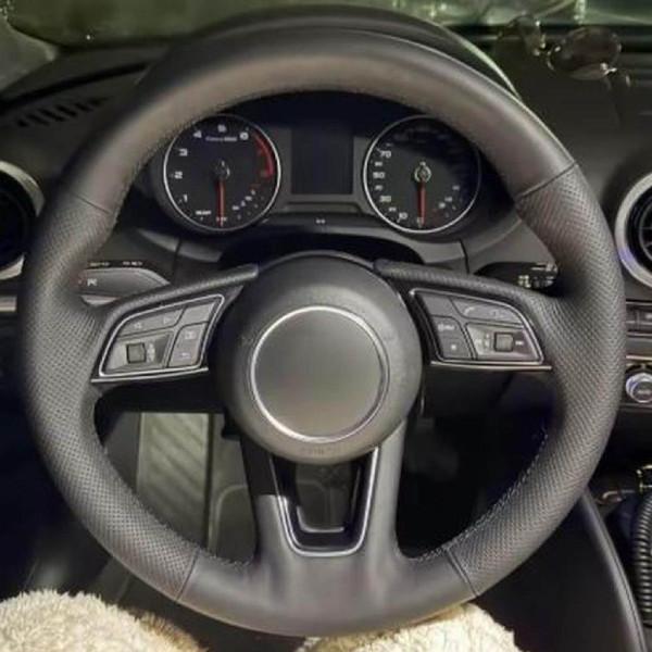 Чехол Оплетка Руля для Audi A1 / A3 / A4/ A5 / Q2 / Q5 Кожа (Модельная Выкройка) №4