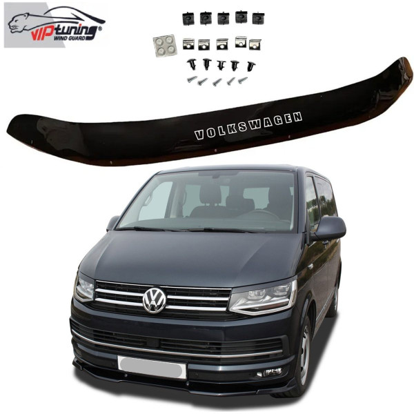 Дефлектор капота мухобойка Volkswagen T6 2016- Евро Крепление (Vip Tuning)