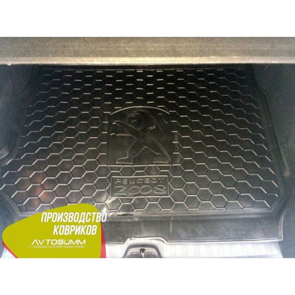 Автомобильный коврик в багажник Peugeot 2008 2014- Резино - пластик