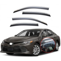 Дефлектори вікон вітровики Benke для Toyota Camry V70 Седан 2018- Хром Молдинг Із Нержавіючої Сталі 3D