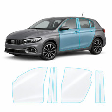 Антигравийная защитная бронепленка по лекалам для Fiat Tipo II facelift 2021-2024 - зоны дверей и стойки окон