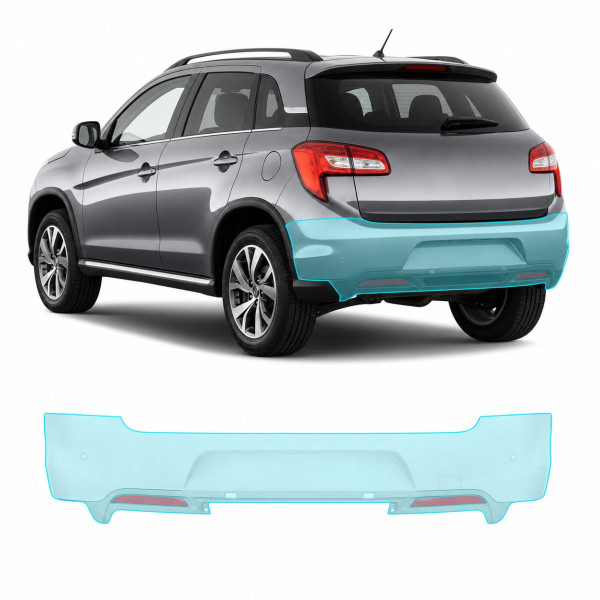 Антигравийная защитная бронепленка по лекалам для Citroen C4 Aircross I 2012-2017 - задний бампер