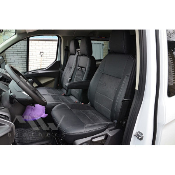 Авточохли модельні MW Brothers для Ford Transit Custom (1+2) c 2012-2023 Серія Leather Style