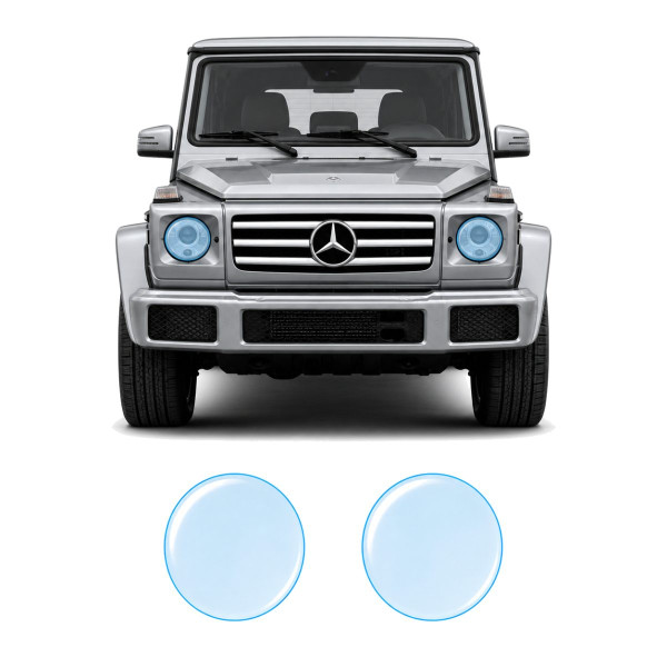 Антигравийная защитная бронепленка по лекалам для Mercedes-Benz G-Class W463 1990-2018 - оптика (фары и ПТФ)