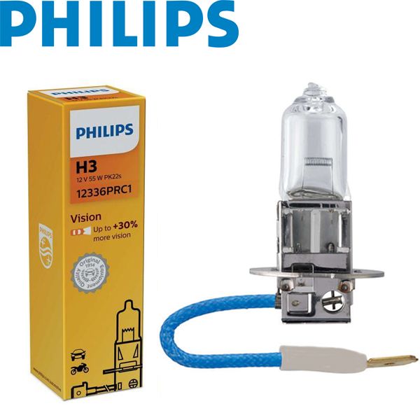 Автолампа галогенна Philips Premium + 30% 12V H3 55W Pk22s 1 шт (12336PRC1)