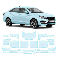 Антигравийная защитная бронепленка по лекалам для LADA Vesta NG facelift 2022- полный кузов