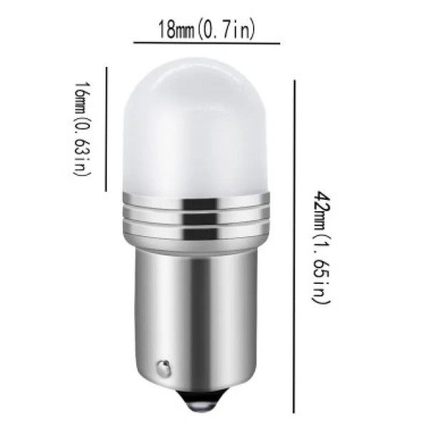 Автолампа світлодіодна LED 12/24V T25 6W Матова (BA15s) Червоний Світло 1 шт №55