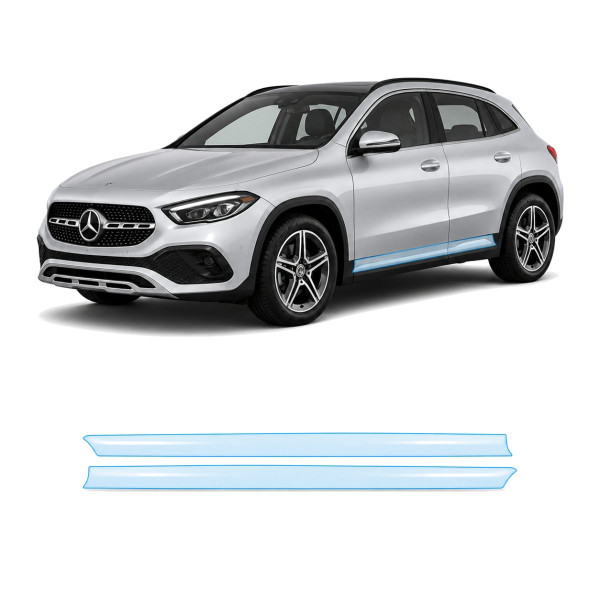 Антигравийная защитная бронепленка по лекалам для Mercedes-Benz GLA H247 2020-2023 - нижняя зона кузова пороги