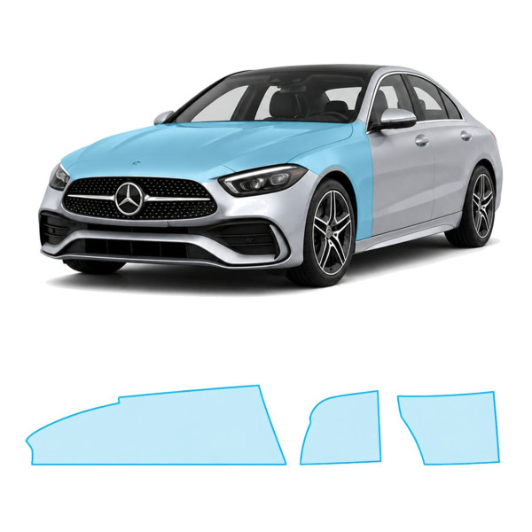 Антигравійна захисна бронеплівка за лекалами для Mercedes-Benz C-Class W206 2021- капот і передні крила