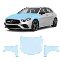 Антигравийная защитная бронепленка по лекалам для Mercedes-Benz A-Class W177 2018-2022 - капот и передние крылья