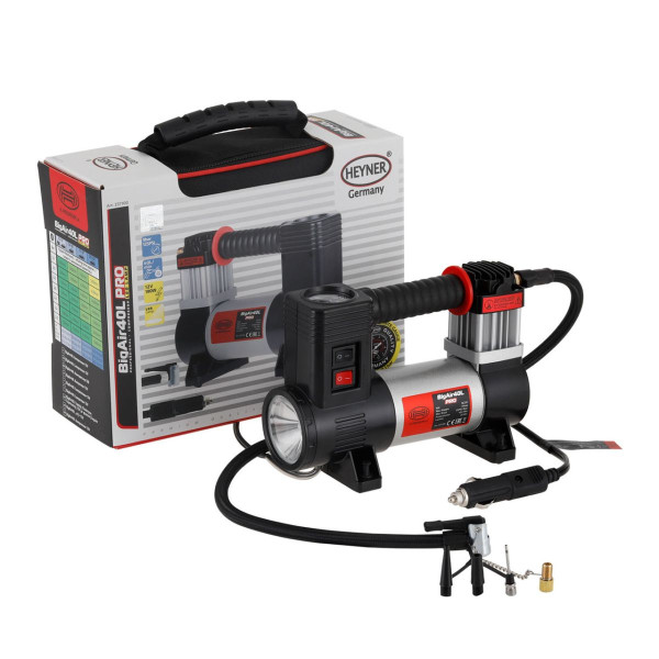Компрессор автомобильный Heyner 12v / 190вт / 40л / 7атм / 14А (3 LED фонарь) в сумке (237100)