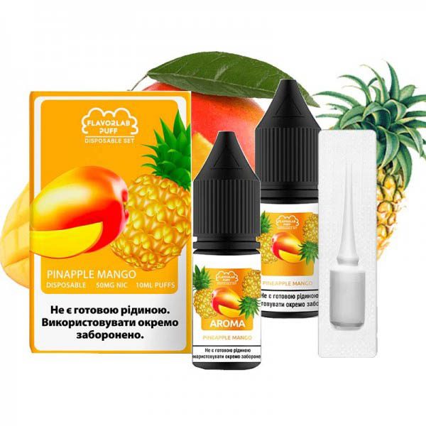 Рідина Самозаміс Flavorlab Disposable Puff 10мл 50мг Mango pineapple Манго ананас