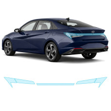 Антигравийная защитная бронепленка по лекалам для Hyundai Elantra CN7 2020-2023 - задние фонари стопы