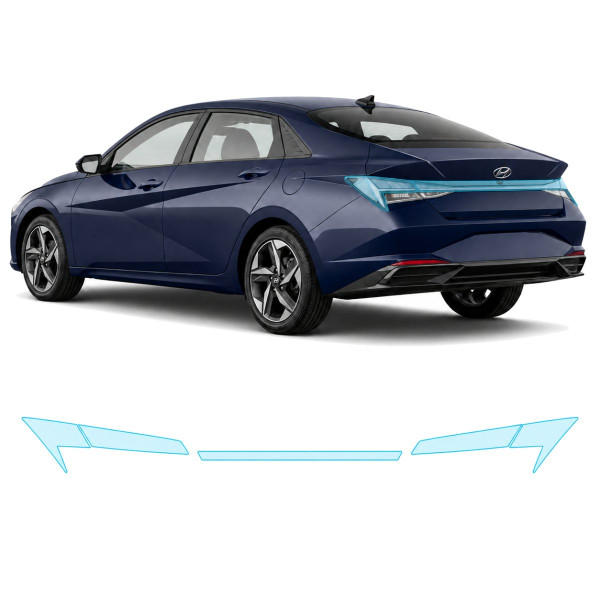Антигравийная защитная бронепленка по лекалам для Hyundai Elantra CN7 2020-2023 - задние фонари стопы
