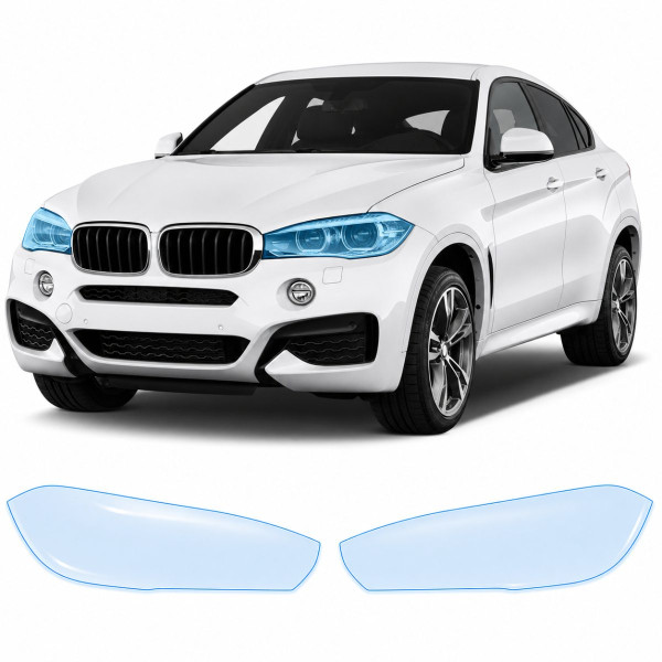 Антигравійна захисна бронеплівка за лекалами для BMW X6 F16 2014-2019 - оптика (фари та ПТФ)