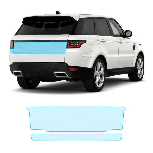 Антигравийная защитная бронепленка по лекалам для Land Rover Range Rover Sport L494 facelift 2018-2022 - зона крышки багажника