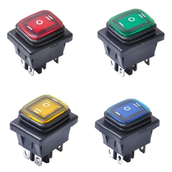 Кнопка Перемикач 12V (On/Off) 6 Контакт Червоне Підсвічування №142