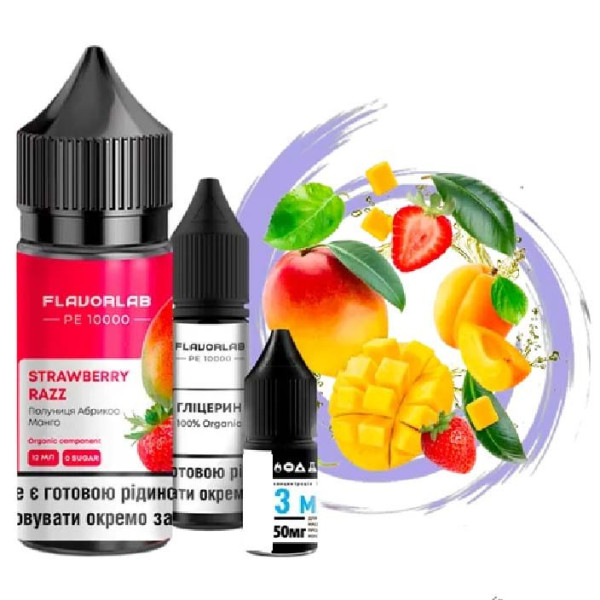 Рідина Самозаміс Flavorlab PE10000 30ml Strawberry Razz