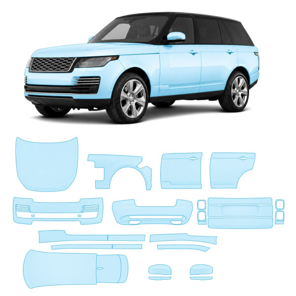 Антигравийная защитная бронепленка по лекалам для Land Rover Range Rover L405 facelift 2018-2022 - полный кузов
