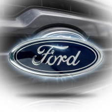 Эмблема-значок для Ford Focus, Fiesta (2008-2015) 95х37 мм пластик хром (OEM: 2038573)