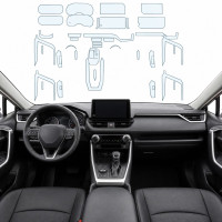 Набір Плівок захисних для салону Toyota RAV4 V (XA50) 2018-2025 TPH (Кансолі Дисплея Ручок) Тип 1