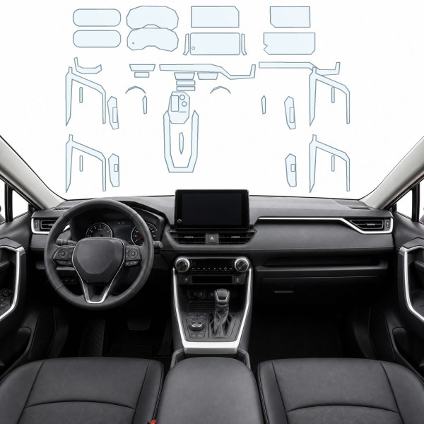 Набір Плівок захисних для салону Toyota RAV4 V (XA50) 2018-2025 TPH (Кансолі Дисплея Ручок) Тип 1