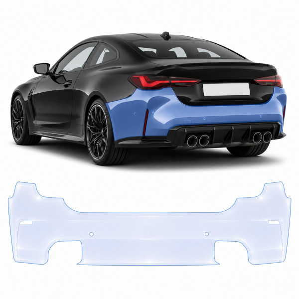 Антигравійна захисна бронеплівка за лекалами для BMW M4 G82/G83 facelift 2024- задній бампер