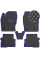 Коврики в салон Экокожа для Ford C-Max 2010- Черные-Синий 5 шт (Rombus)