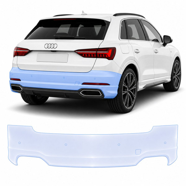 Антигравійна захисна бронеплівка за лекалами для Audi Q3 F3 2018-2024 - задній бампер