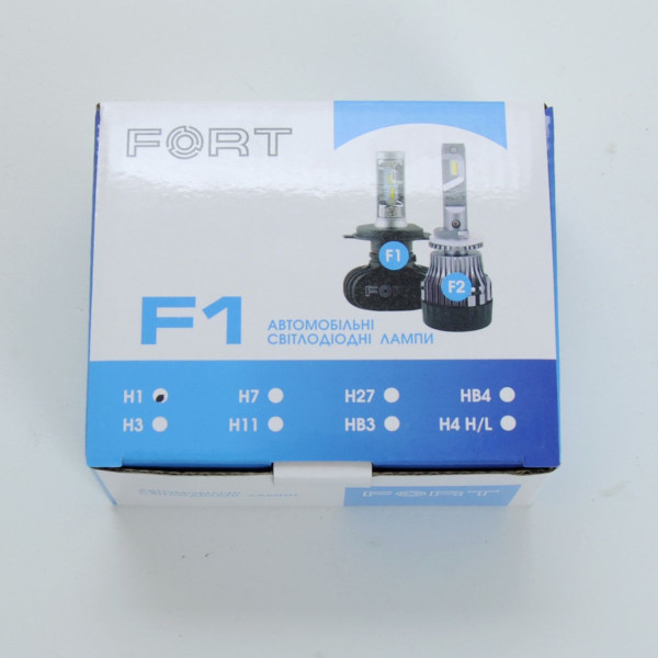LED лампи автомобільні FORT F1 H1 радіатор 4000Lm/CSP Chip/28W/5000K/IP65/12-24V 2шт
