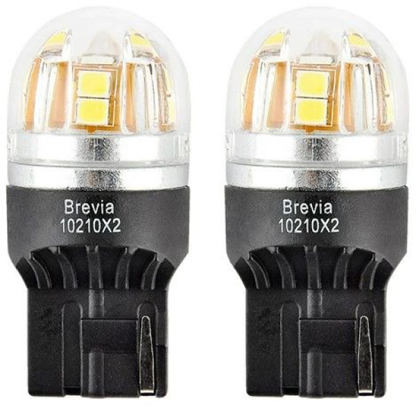 LED автолампа Brevia Spower 12/24V T20 W21W 15x2835SMD 330Lm 6000K CANbus W3x16d 2 шт (10210X2)