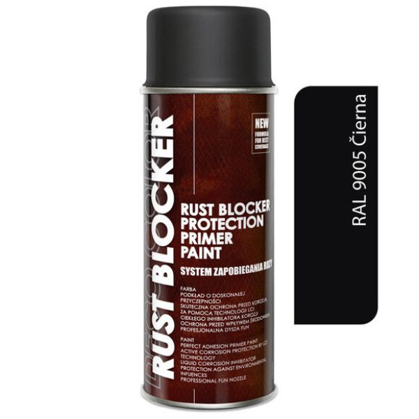 Фарба аерозольна Антиіржа Deco color 4в1 Rust Blocker 400 мл (RAL 9005) Чорна