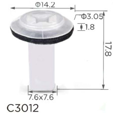 Клипса под саморез кузов Hyundai, Honda, Toyota (9751922000, 97519-22000, 14325) (C3012)