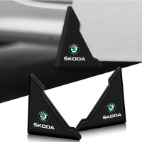 Захист кутів дверей Skoda 2 шт Гумові 45х58х47 мм на скотчі Чорні Посилені (протиударні чохли від сколів)