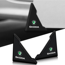 Защита углов двери Skoda 2 шт Резиновые 45х58х47 мм на скотче Черные Усиленные (противоударные чехлы от сколов)