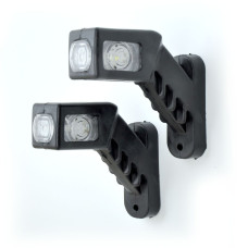 Габаритні вогні LED для вантажівок Рожки 12/24V / косий 13 см / Червоний-Білий-Жовтий 2 шт (Л 081)