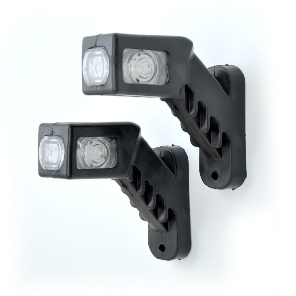 Габаритные огни LED для грузовиков Рожки 12/24V / косой 13 см / Красный-Белый-Желтый 2 шт (Л 081)