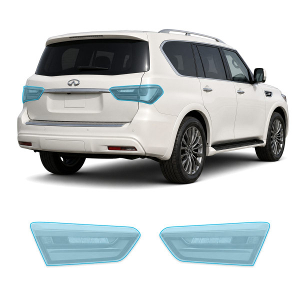 Антигравійна захисна бронеплівка за лекалами для Infiniti QX80 Z62 facelift 2018-2024 - задні ліхтарі стопи