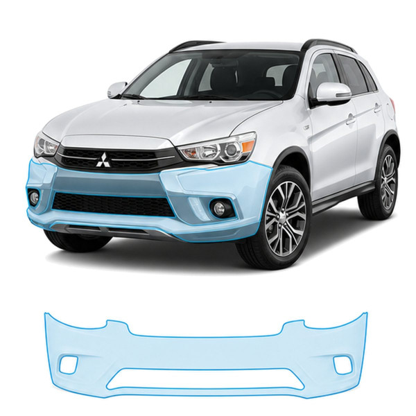 Антигравийная защитная бронепленка по лекалам для Mitsubishi ASX I facelift 2016-2023 - передний бампер
