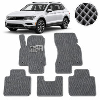 Коврики в салон EVA для Volkswagen Tiguan II USA Allspace 2015- с подпятником Серые 5 шт